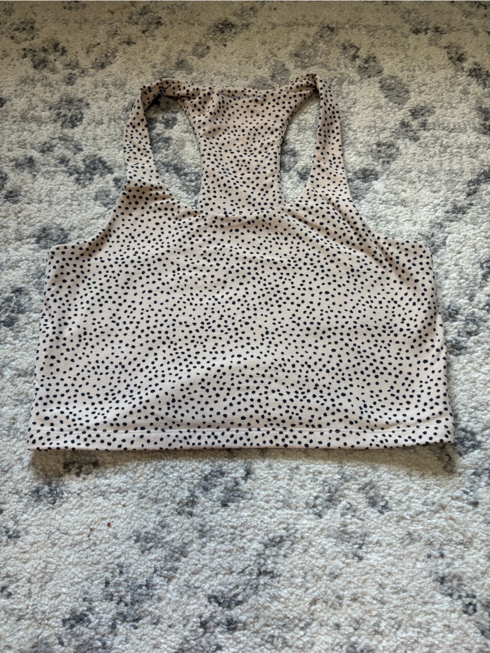 Abercrombie & Fitch Beige Polka Dot Racerback Crop Tank